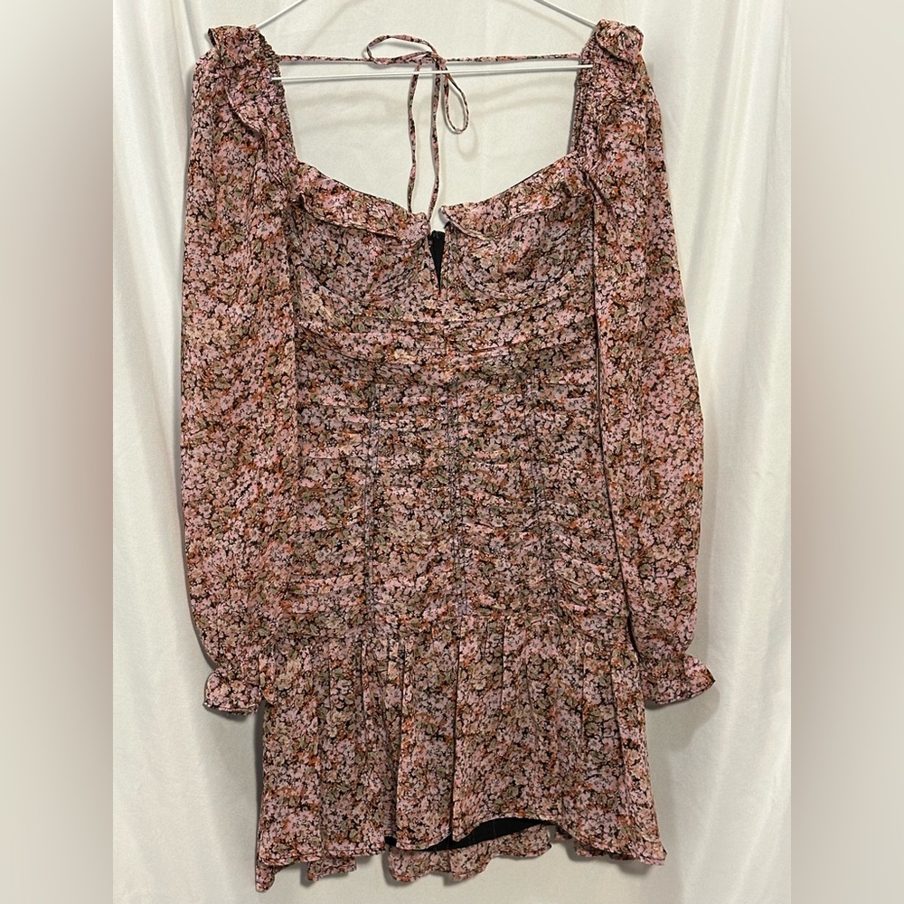 ASTR the Label Carmello Mini Dress in Black and Pink Floral. Size Small. NWT.